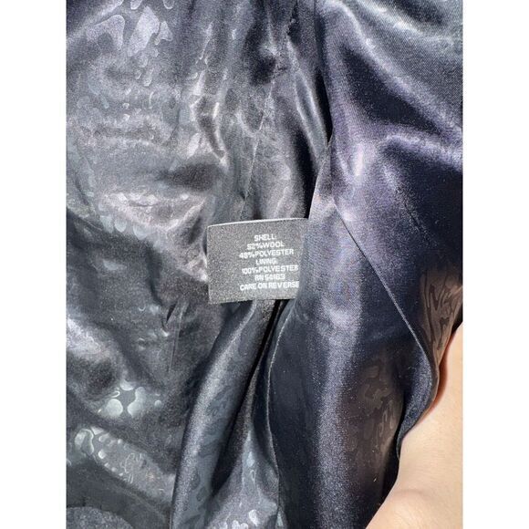 Guess Womens Medium Dark Gray Wool Blend Lined Short Collared Fitted Pea Coat - Picture 3 of 6